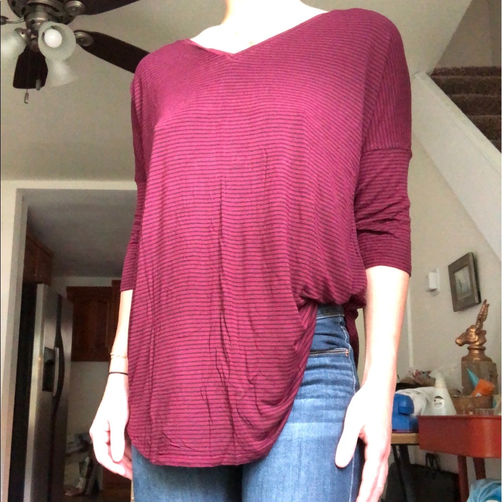 AMERICAN EAGLE Striped Jegging 3/4 Sleeve Tee